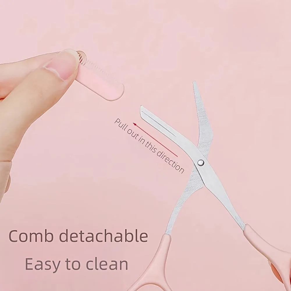 New Eyebrow Trimmer Scissor with Comb Facial Eyelash Hair Removal Grooming Shaping Eyebrow Shaver Cosmetic Makeup Accessories