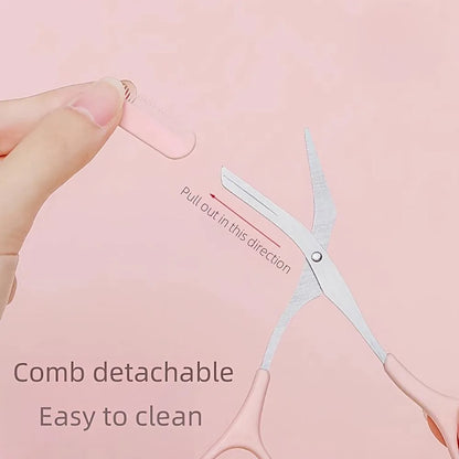 New Eyebrow Trimmer Scissor with Comb Facial Eyelash Hair Removal Grooming Shaping Eyebrow Shaver Cosmetic Makeup Accessories