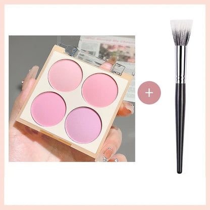 Waterproof Matte Blush Palette 4 Colors Long-Lasting Multi-Look Makeup Unisex Safe Certified Great Gift Choice