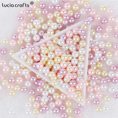 3/4/5/6/8/10mm  No Hole ABS Pearl Bead For  Makeup Box Filling Bead  Christmas/Garment Sewing /DIY Crafts Decoration  V0824