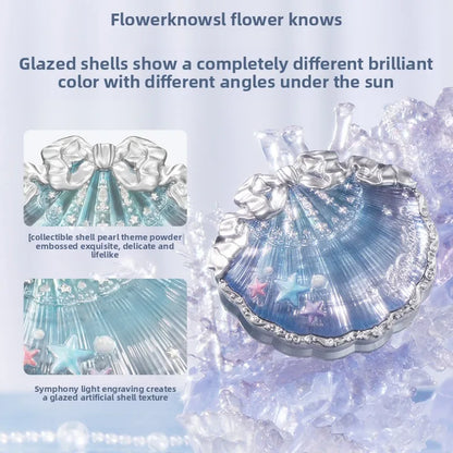 Makeup Flowerknows Shell Pearl Collection Silk Satin Blusher Lightweight Highly Pigmented Blush Powder Long Lasting Face Blushes