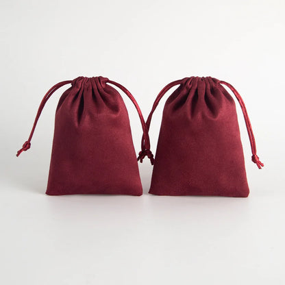 10pcs/Lot  Tinifu Blue Flannel Jewelry Packaging Velvet Drawstring Pouch for Cosmetic Makeup Pouches Chic Wedding Favor Gift Bag