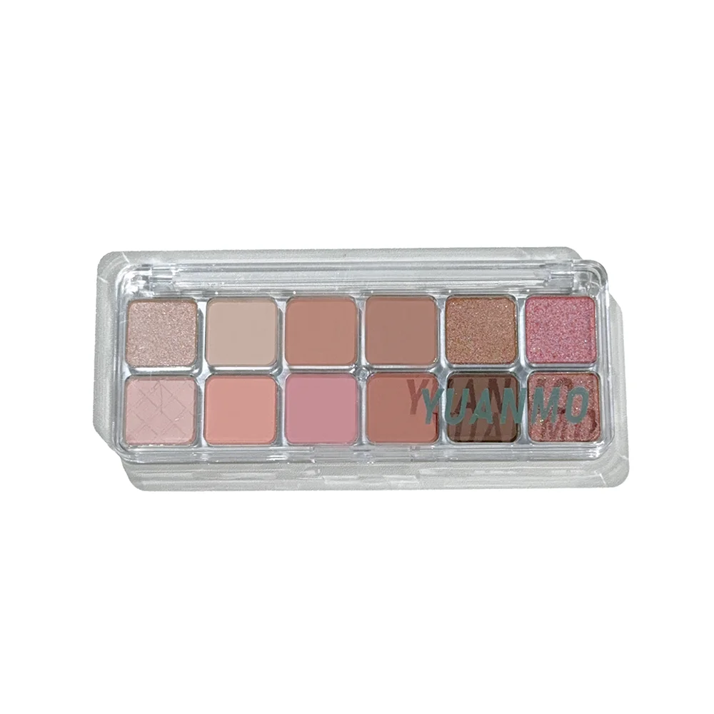 12-color pink eyeshadow palette - matte and shiny versions, suitable for both day and night, for dates and commutes, pink makeup