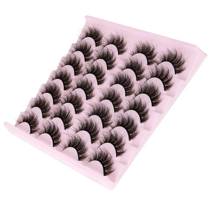 14 Pairs 3D Mink Lashes Faux Mink Fluffy Lash Soft Full Thick Wispy Eyelash Dramatic False Eyelashes Makeup