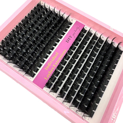 New 60D/80D/100D Mix Eyelash Clusters 10-18mm Mix Wispy Individual Lashes Extensions 266/280pcs DIY Mink False Eyelashes Makeup