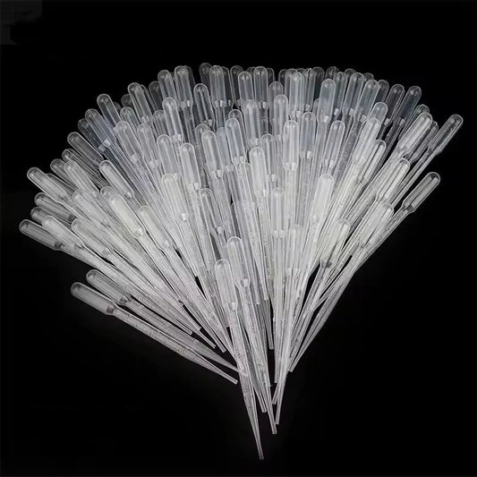 100Pcs Laboratory Pipette 1ml 3ml Plastic Disposable Graduated Container Liquid Dropper Equipment Straw Makeup Tools