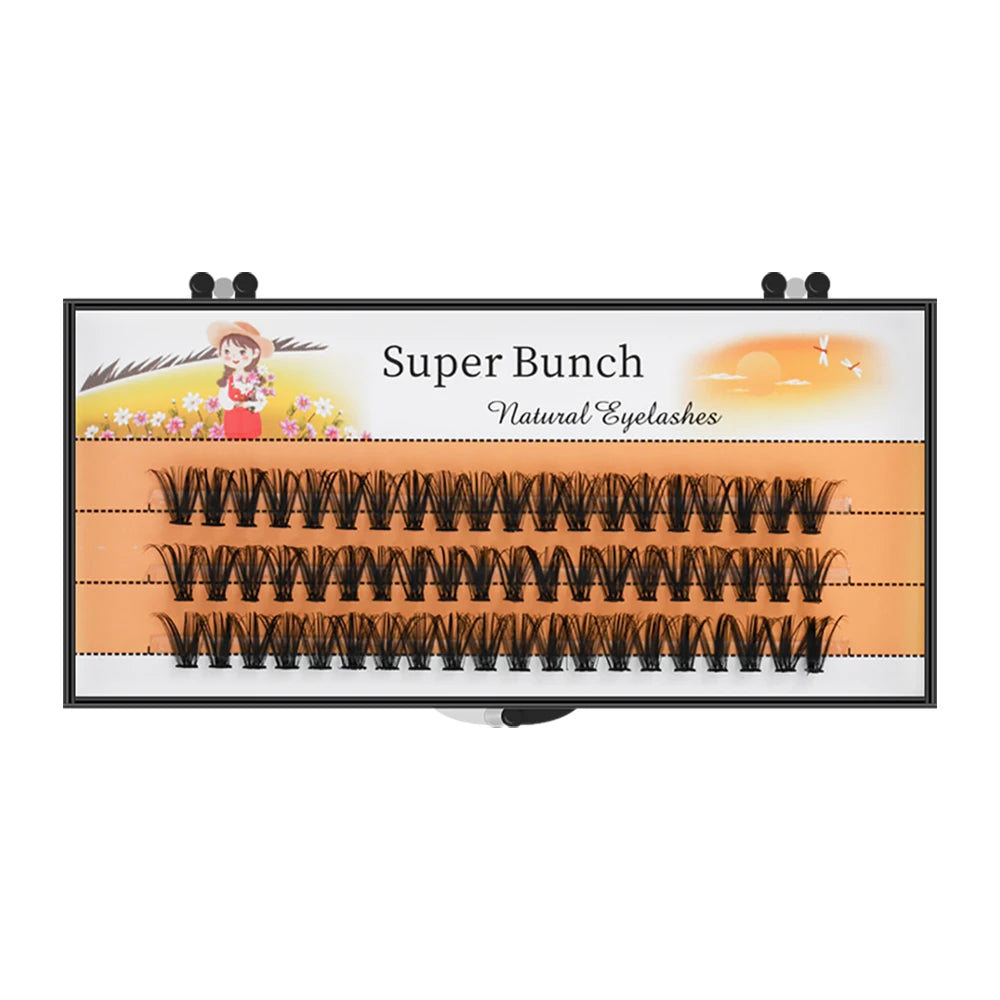 Super Bunch Wide Base 30D/40D/60D/80D Individual Eyelashes Cluster Russia Volume Eyelash Extension False Silk Lashes Makeup Tool