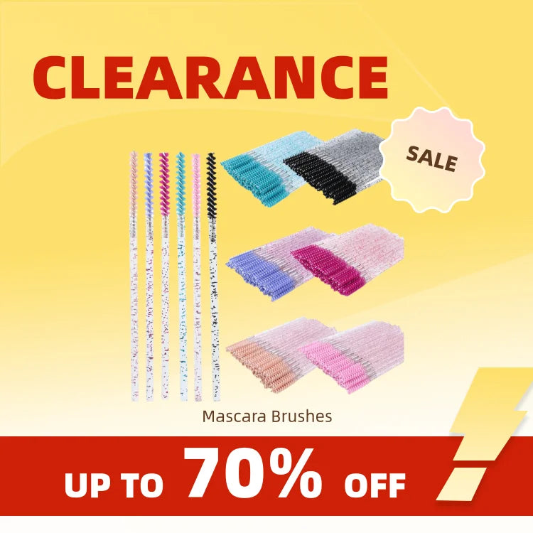 Clearance_50pcs Disposable Skinny Mascara Wands Mini Crystal Eyelash Brushes Micro Brush Lash Extension Supplies Mini Lash Brush