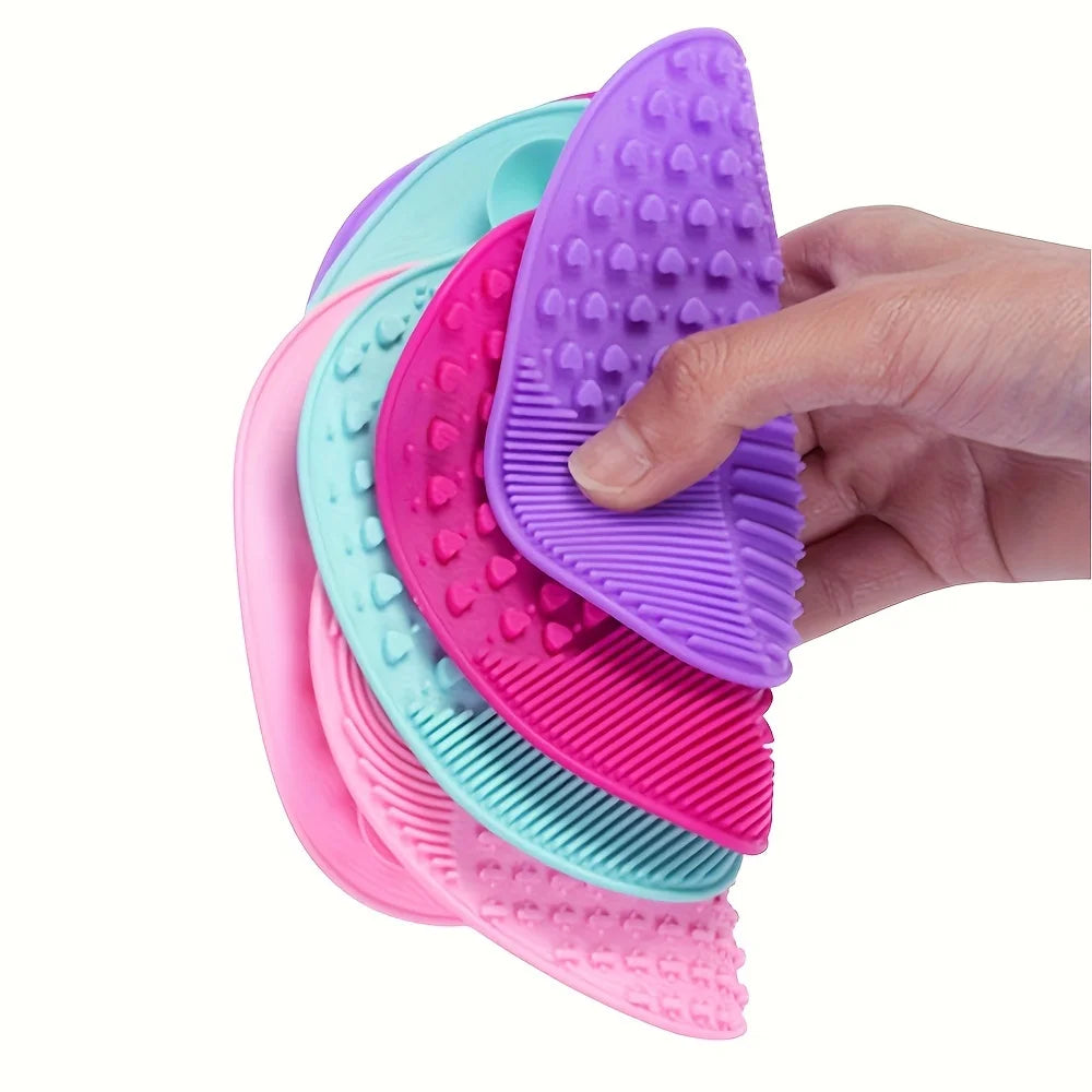 Handheld Silicone Makeup Brush Cleaning Pad - Gentle Makeup Brush Deep Cleaning, Portable Cleaning Tool with Suction Cup