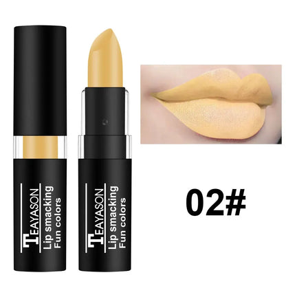 Hot Sale Waterproof Velvet Matte Black White Lipstick Lasting Pigment Green Purple Lipstick Christmas Halloween Party Lip Makeup