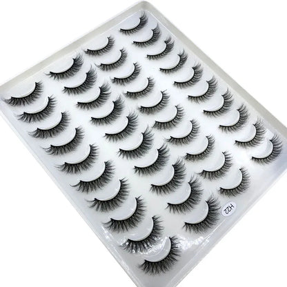 20 Pairs 3D Faux Mink Lashes Natural False Eyelashes Dramatic Fluffy Soft Wispy Volume Cross Reusable Eyelash MaKeup Tools