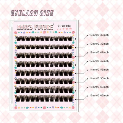 Marks Future Self-Adhesive Eyelashes Are Thick and Curled for Big Eyes, Suitable for Makeup, Proms, Parties, Beginner-Friendly, and Enhance Your Styling Charm.