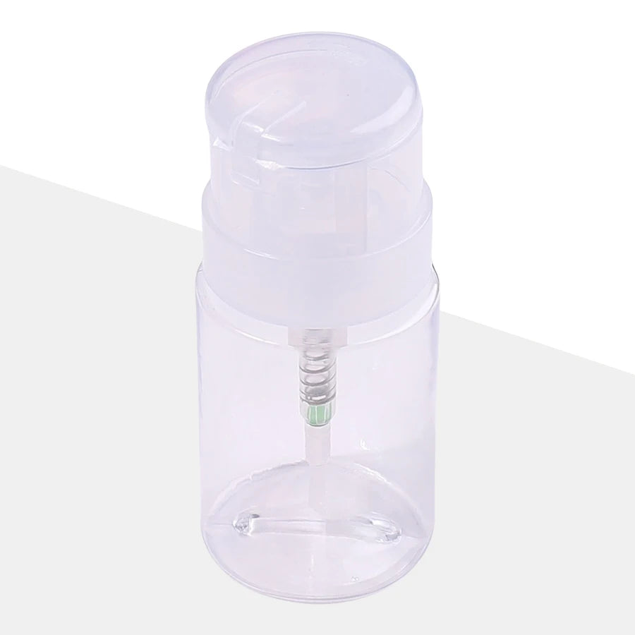 100ml Lockable Press Bottle Pump Dispenser Refillable Nail Polish Makeup Remover Manicure Cleaner Container