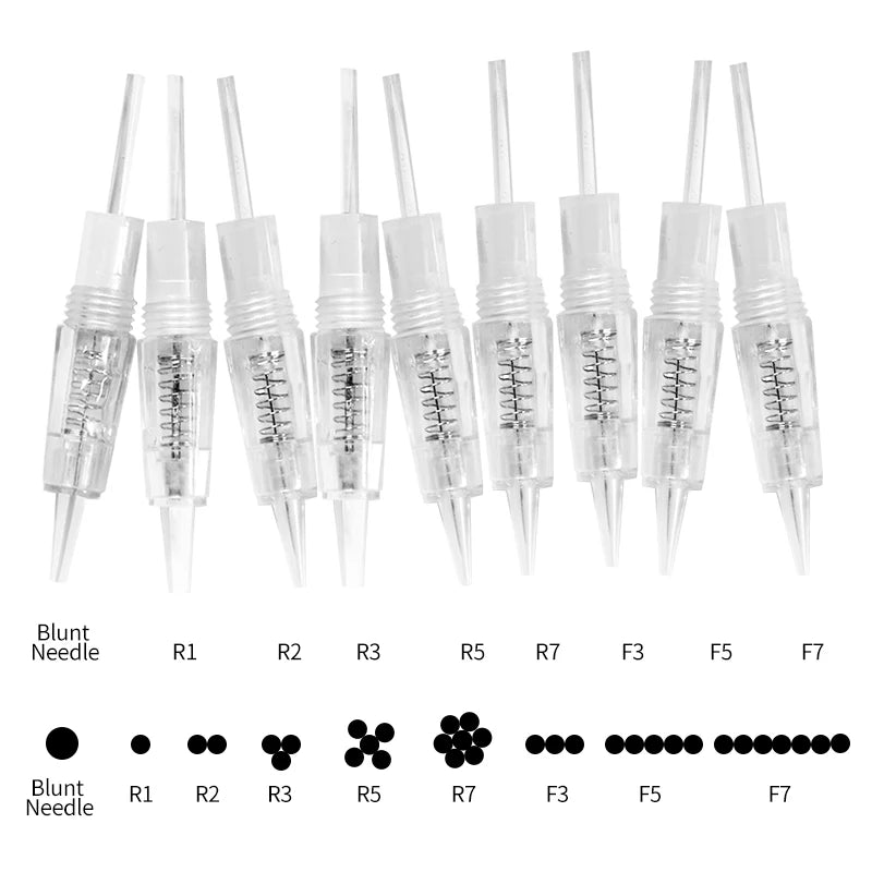 Tattoo Needles Disposable Sterilized Tattoo Needle For Eyebrow Eyeliner Makeup for Tattoo Machines Blunt R1 R2 R3 R5 R7 F3 F5 F7