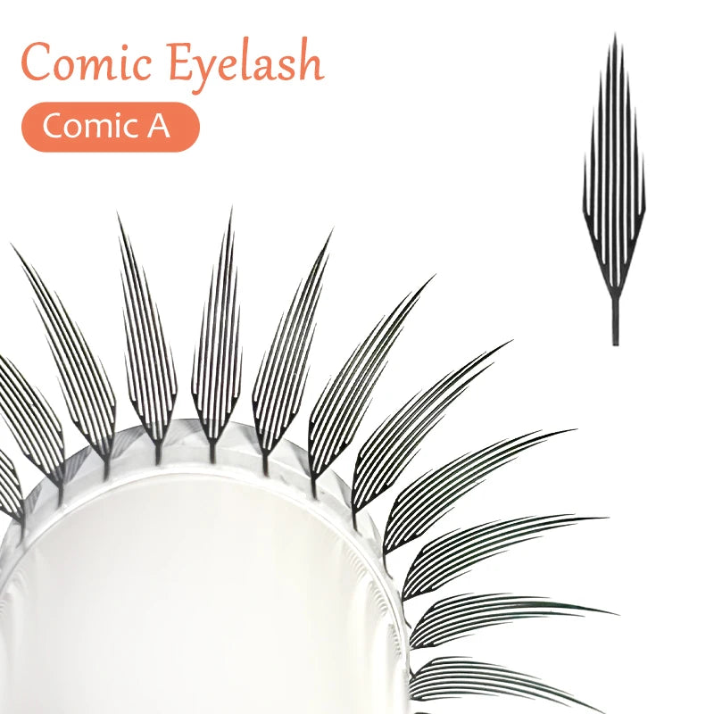 DIYDAY Comic Spire Eyelash Extension Natural Lightweight Manga False Eyelashes Premade Fans Feather Anime Lashes for Makeup Tool