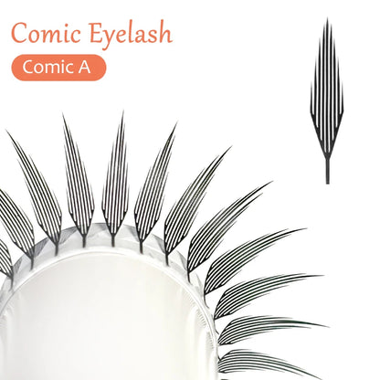 DIYDAY Comic Spire Eyelash Extension Natural Lightweight Manga False Eyelashes Premade Fans Feather Anime Lashes for Makeup Tool