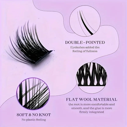 MIAOJIE DIY Clusters Eyelashes 0.07mm D Curl 9-16mm Mixed Natural Eyelash Extension DD Curl Personal Eyelash Cluster Makeup Tool