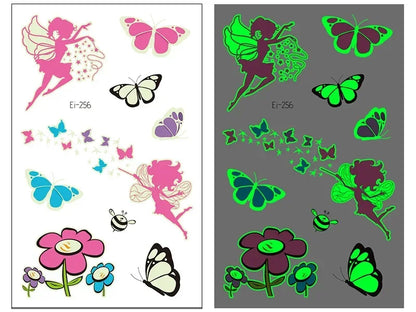 Fairy Butterfly Wings Shiny Tattoo Sticker Waterproof Eyes Face Hand Body Art Fake Tattoos Women Makeup Dance Music Festival