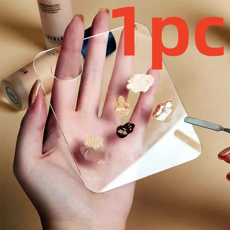 Transparent Acrylic Palette Tool Makeup Palette Liquid Foundation Eye Shadow Mixing Cream Manual Cosmetic Beauty Makeup Mixer