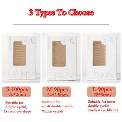 U N N Y Eyelid Tape Sticker Invisible Double Fold Eyelid Paste Beige Stripe Self-adhesive Natural Eye Tape Makeup Tool