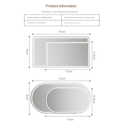 Car Interior Mirror Universal Stainless Steel Auto Sun-Shading Visor HD Mirrors Portable Car Makeup Mirror Car-styling