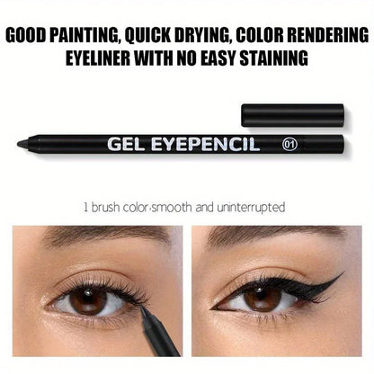 Black Brown Waterproof Eyeliner Pencil Long Lasting Easy To Wear Eye Liner Gel Matte Quick Drying Eyeliner Pen Makeup Cosmetic