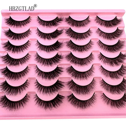 New 14Pairs 3D Faux Mink False Eyelashes Natural Messy EyeLashes Crisscross Wispy Fluffy Lashes Extension Makeup Fake Eyelashes