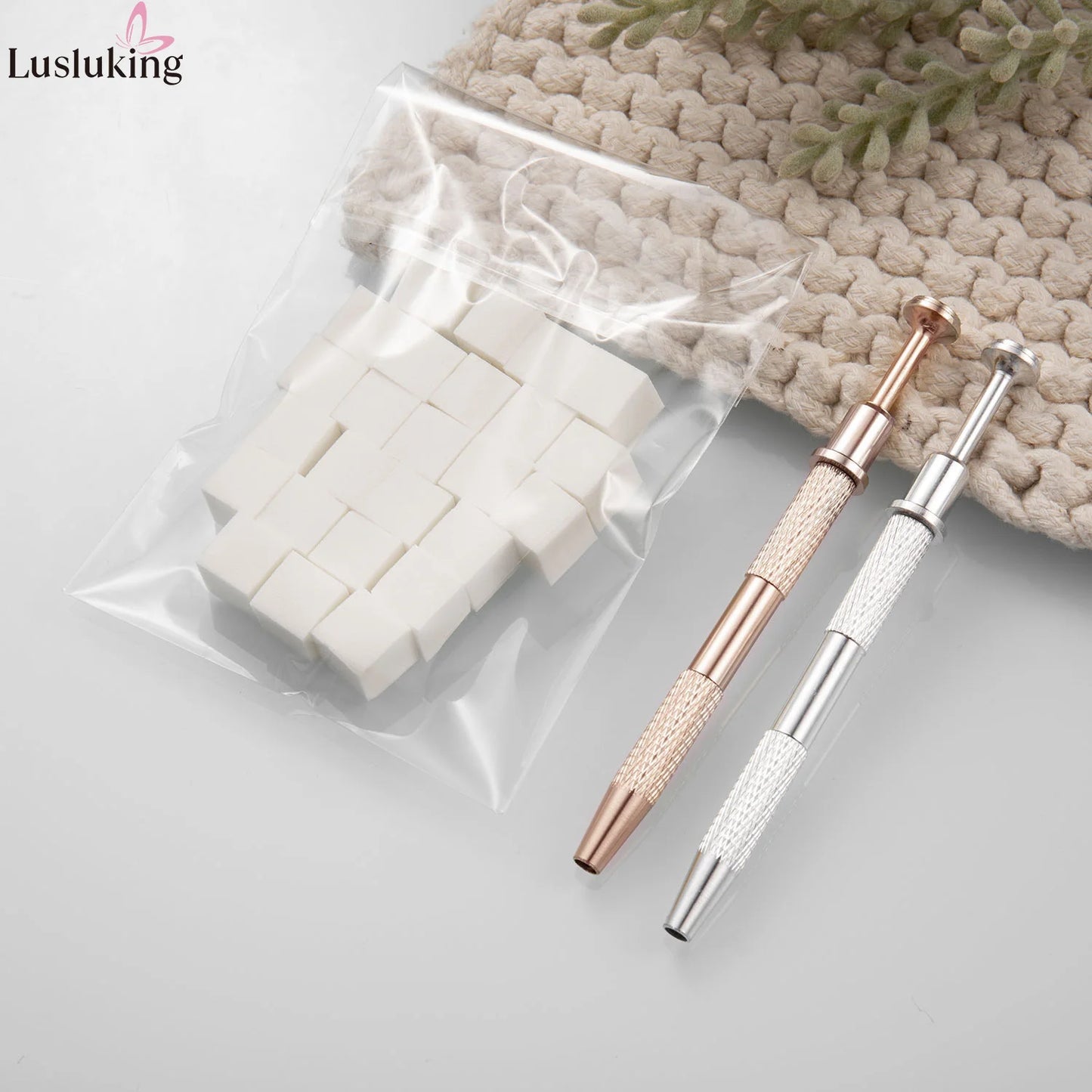 50Pcs Mini Cube Nail Art Sponge Set Gradient Nail Brushes Gel Polish Design Nail Sponge Grab Pen Manicure Supplies