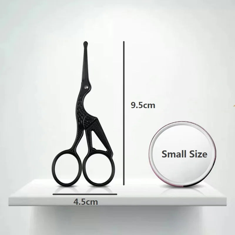 Facial Hair Scissors Rounded Professional Stainless Steel Mustache Nose Hair Beard Eyebrows Eyelashes Trimming Clippers