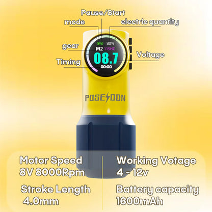 POSEIDON Cute Yellow Tattoo Machine Yellow Wirless Tattoo Pen With Powerful Custom Motor For Professional Tattoo Artist