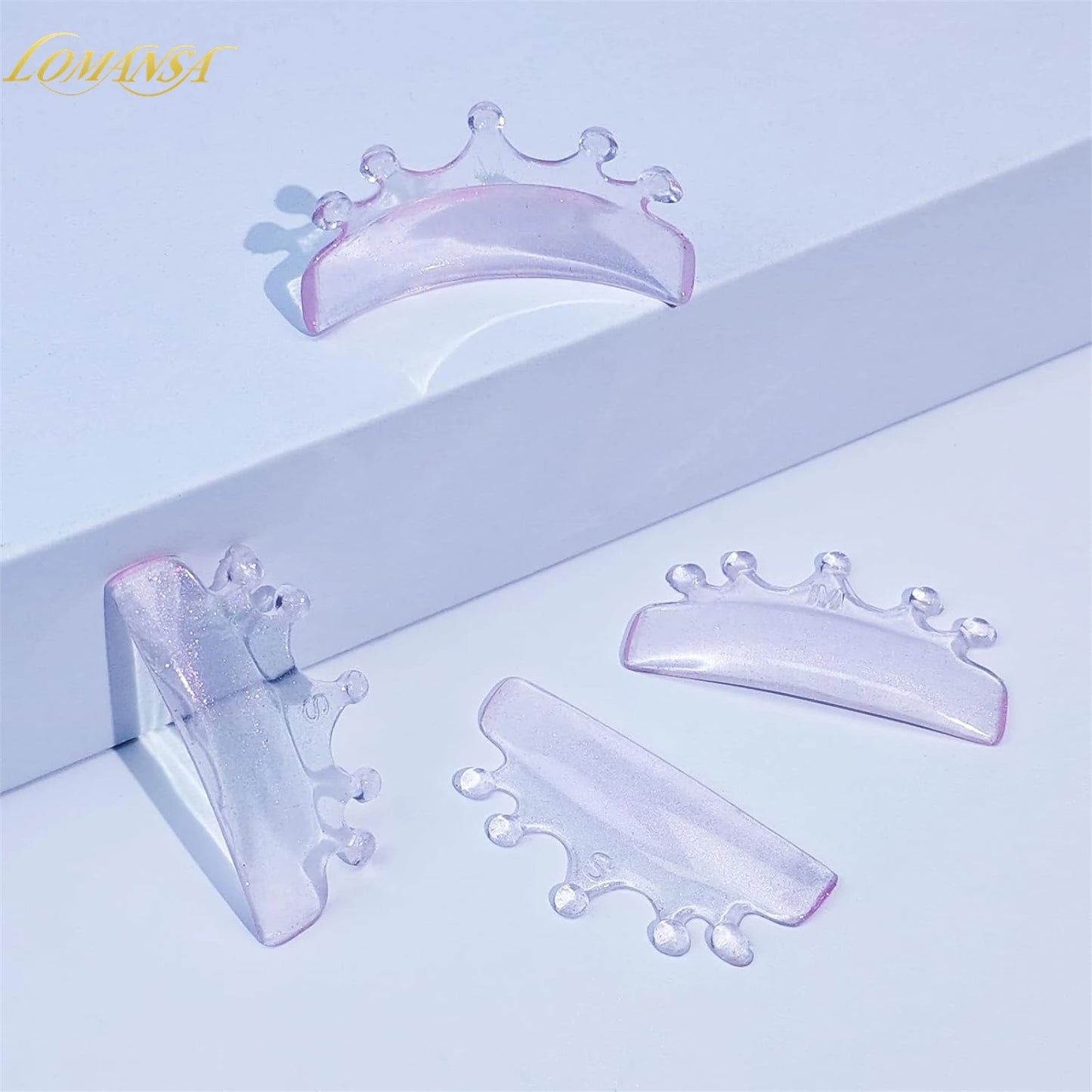 Lomansa 4Pcs Silicone Lash Perm Pads Softening Lifting Lashes Rod Shield Self-Adhesive 3D Eyelash Curler Accessories Makeup Tool