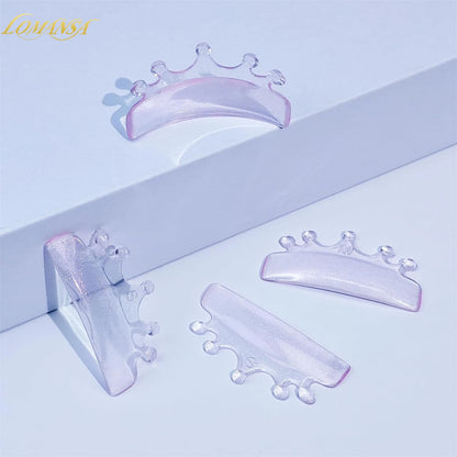 Lomansa 4Pcs Silicone Lash Perm Pads Softening Lifting Lashes Rod Shield Self-Adhesive 3D Eyelash Curler Accessories Makeup Tool