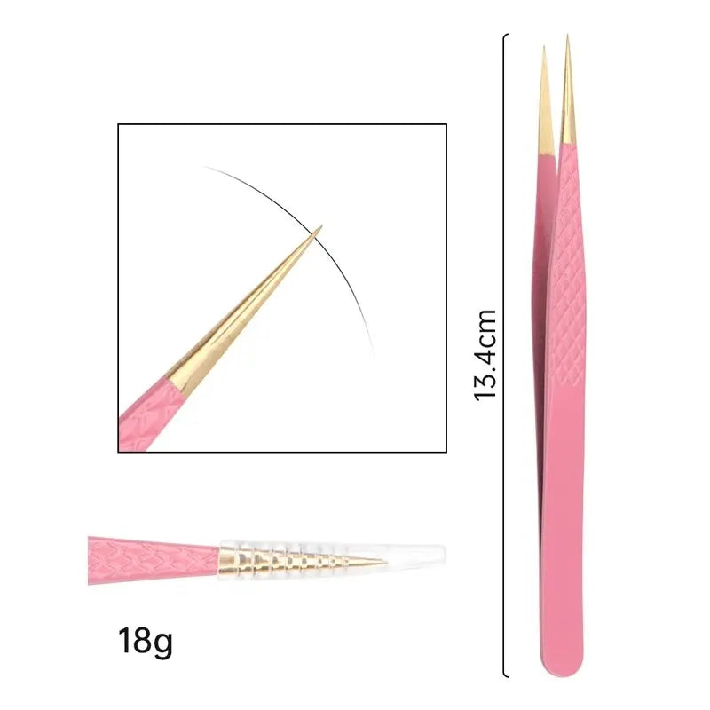 1 Pcs Eyelashes Tweezers For Lash Extension Stainless Steel High Precision Anti-static Tweezers Makeup Tools Eyelash Extensions