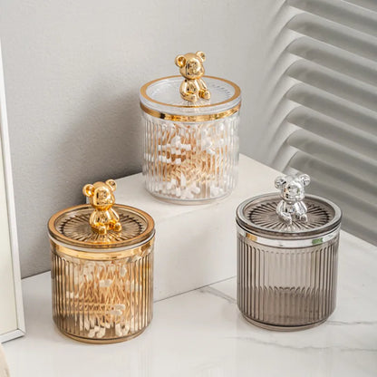 Transparent Acrylic Cotton Swab Storage Box Desktop Dust-Proof Makeup Removal Cotton Lipstick Cosmetics Storage Organization