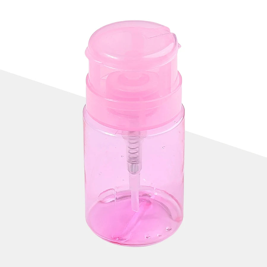 100ml Lockable Press Bottle Pump Dispenser Refillable Nail Polish Makeup Remover Manicure Cleaner Container