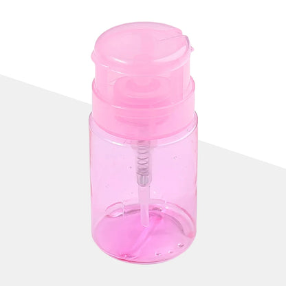 100ml Lockable Press Bottle Pump Dispenser Refillable Nail Polish Makeup Remover Manicure Cleaner Container