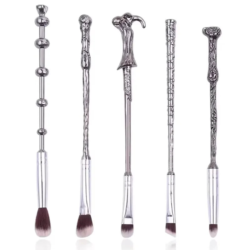 5PCS Makeup Brush Wand Set Professional Style Brushes with Soft Bristle and Metal Handles Perfect for Eyeshadow Powder Makeup
