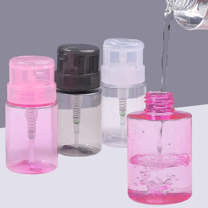 100ml Lockable Press Bottle Pump Dispenser Refillable Nail Polish Makeup Remover Manicure Cleaner Container