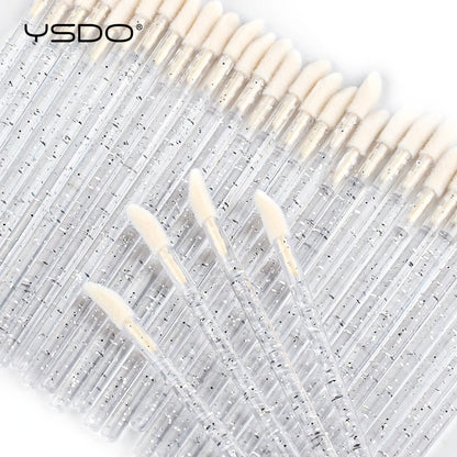 YSDO 5/50 PCS Crystal Lip Brushes Makeup Eyelash Extension Mascara Applicator Lipstick Wands Lip Brush Cosmetic Tools