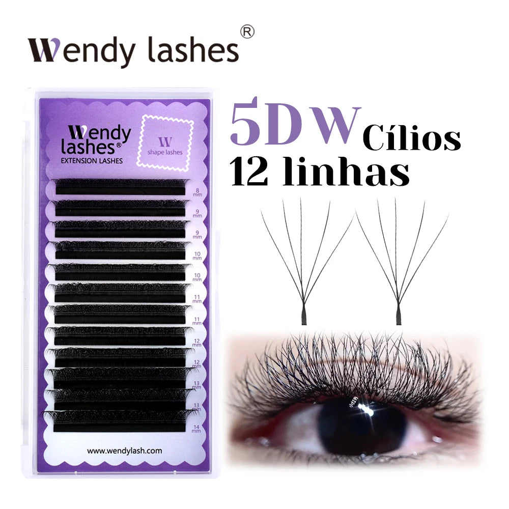 5D/6D/4D/3D W Shape Lashes Extension Automatic Flowering Premade Fan Eyelashes Makeup Supplies Wendy Lashes EyeLash Extensions