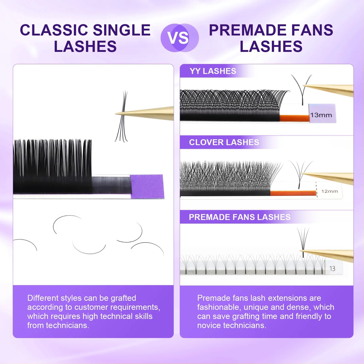 NAGARAKU 16Rows Faux Cils Lashes Individual Eyelash Extension Matte Professional Soft and Natural Makeup Premium Eyelashes