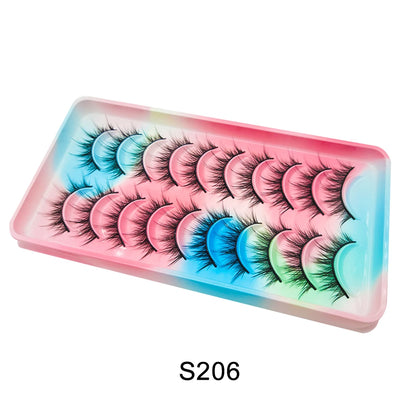 Natural Lashes 5/10 Pairs Eyelashes 3D Mink Lashes Manga Lashes Strip Lashes Band Soft Light False Eyelashes Makeup