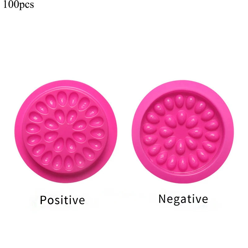 20/100pcs Eyelash Glue Stand Holder Eyelash Extension Supplies Adhesive Pallet Plastic Gasket Eye Lashes Glue Pads Makeup Tool