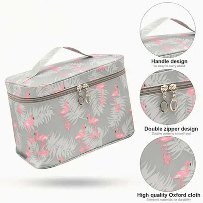 Large-capacity Makeup Bag with Multiple Compartments, Home and Travel Organizer for Toiletries and Cosmetics