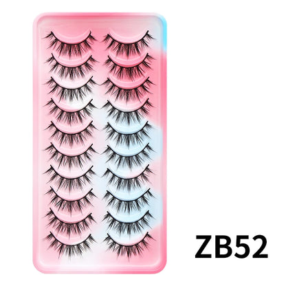 Natural Lashes 5/10 Pairs Eyelashes 3D Mink Lashes Manga Lashes Strip Lashes Band Soft Light False Eyelashes Makeup