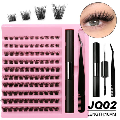 GROINNEYA DIY Lashes Extension Kit Individual Eyelash Extension Kit Cluster Lashes Kit Lash Glue for Eyelash Extensions Makeup