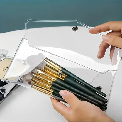 Transparent Cosmetic Bag S/M/L Portable PVC Organizer for Makeup Brushes Toiletry Waterproof Stationery Storage Bags Makeup Tool