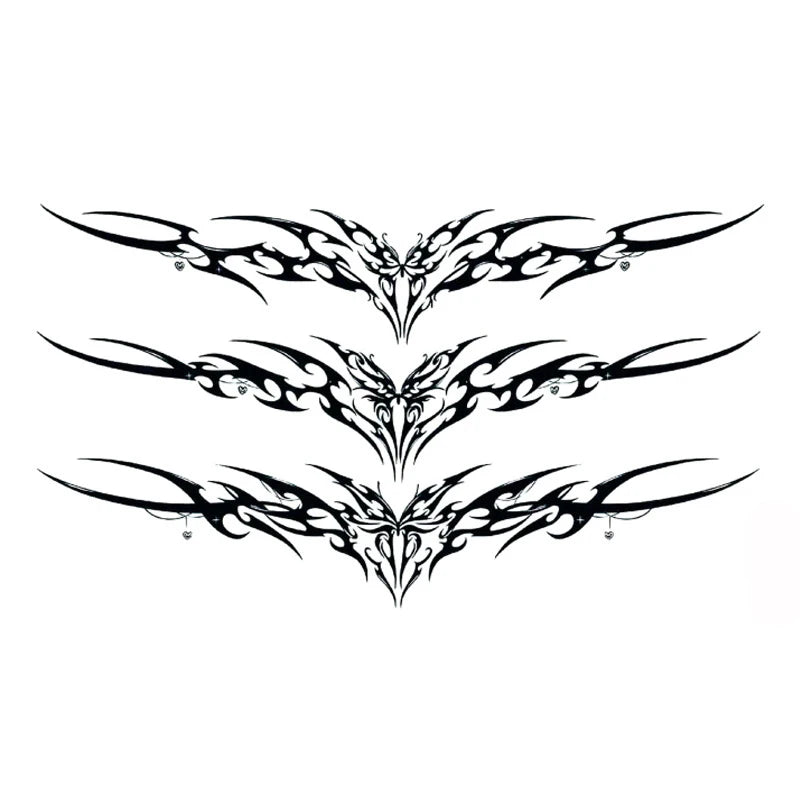 Tattoo Stickers Totem Black Color Flash Temporary Waterproof Party Fake Makeup Neck Hand Arm Body Art for Men Women