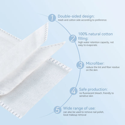 ANLAN 150pcs Extra Thick Facial Cotton Pad 75*75mm Disposable Double-side 3 Layer Soft Makeup Remover Pads