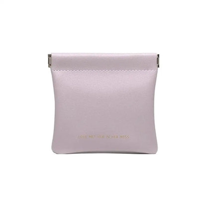 PU Leather Simple Mini Lipstick Makeup Storage Earphones Bag Waterproof Dustproof Large Capacity Multi-layer Partition Portable